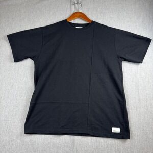 Public Supply Mens 2XL Black Relaxed Cotton Patchwork Crew Neck T Shirt